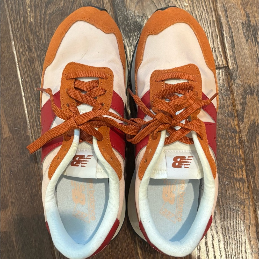 New Balance 237 Athletic Shoes Orange and Burgundy Suede size 9